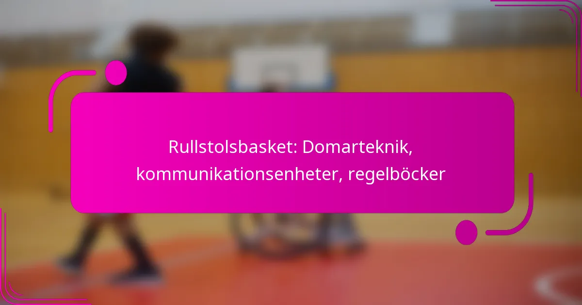 Rullstolsbasket: Domarteknik, kommunikationsenheter, regelböcker