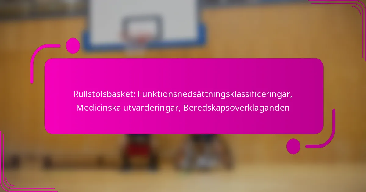 Rullstolsbasket: Funktionsnedsättningsklassificeringar, Medicinska utvärderingar, Beredskapsöverklaganden