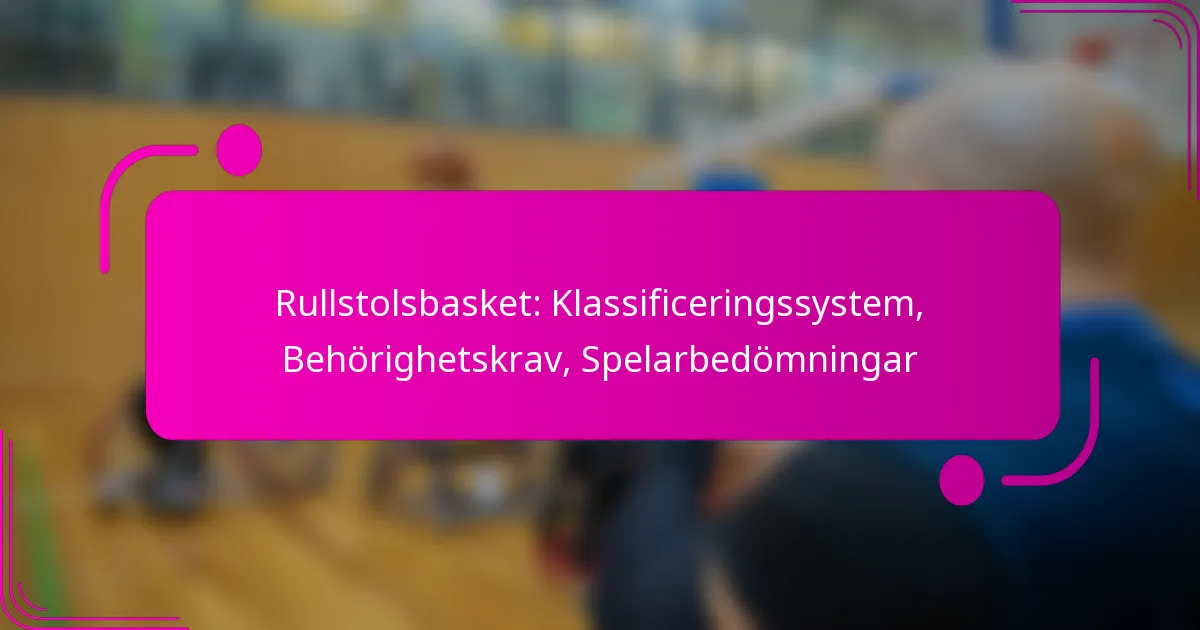 Rullstolsbasket: Klassificeringssystem, Behörighetskrav, Spelarbedömningar