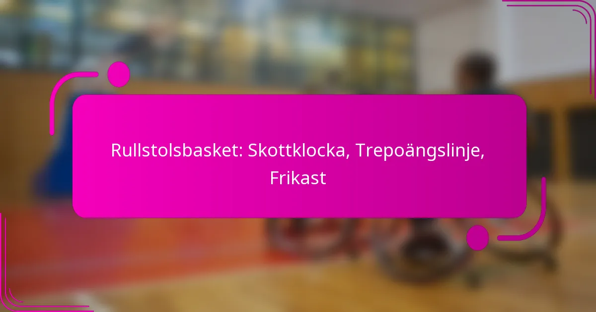 Rullstolsbasket: Skottklocka, Trepoängslinje, Frikast