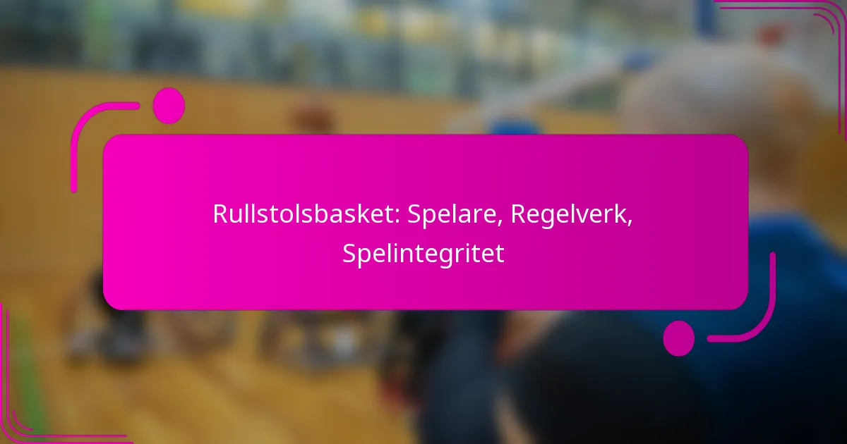 Rullstolsbasket: Spelare, Regelverk, Spelintegritet