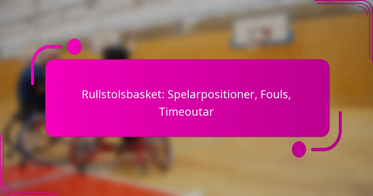 Rullstolsbasket: Spelarpositioner, Fouls, Timeoutar