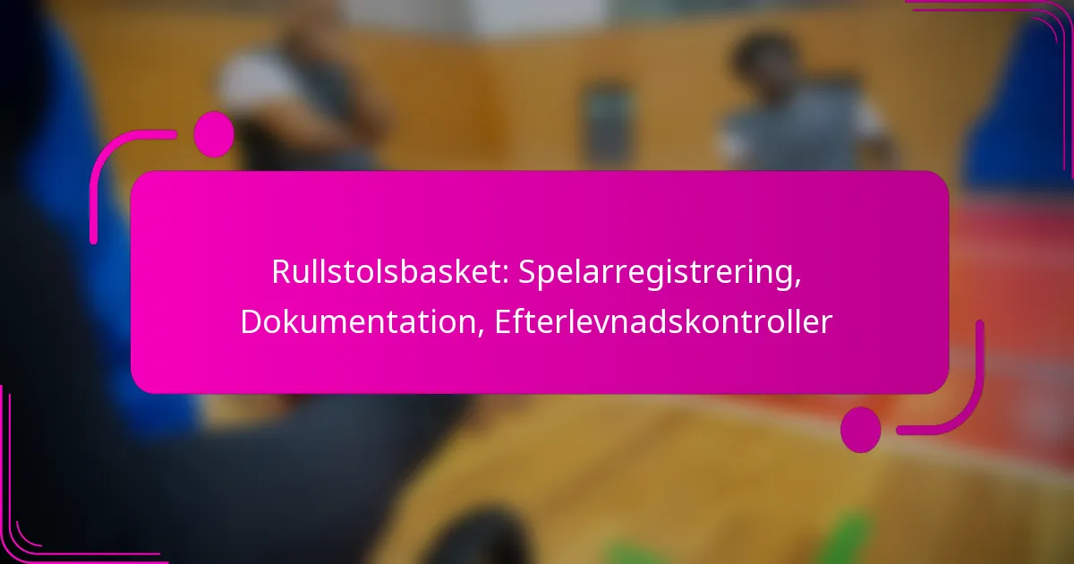 Rullstolsbasket: Spelarregistrering, Dokumentation, Efterlevnadskontroller
