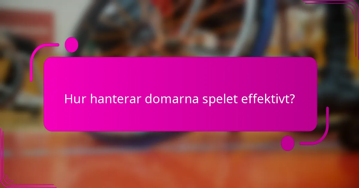 Hur hanterar domarna spelet effektivt?