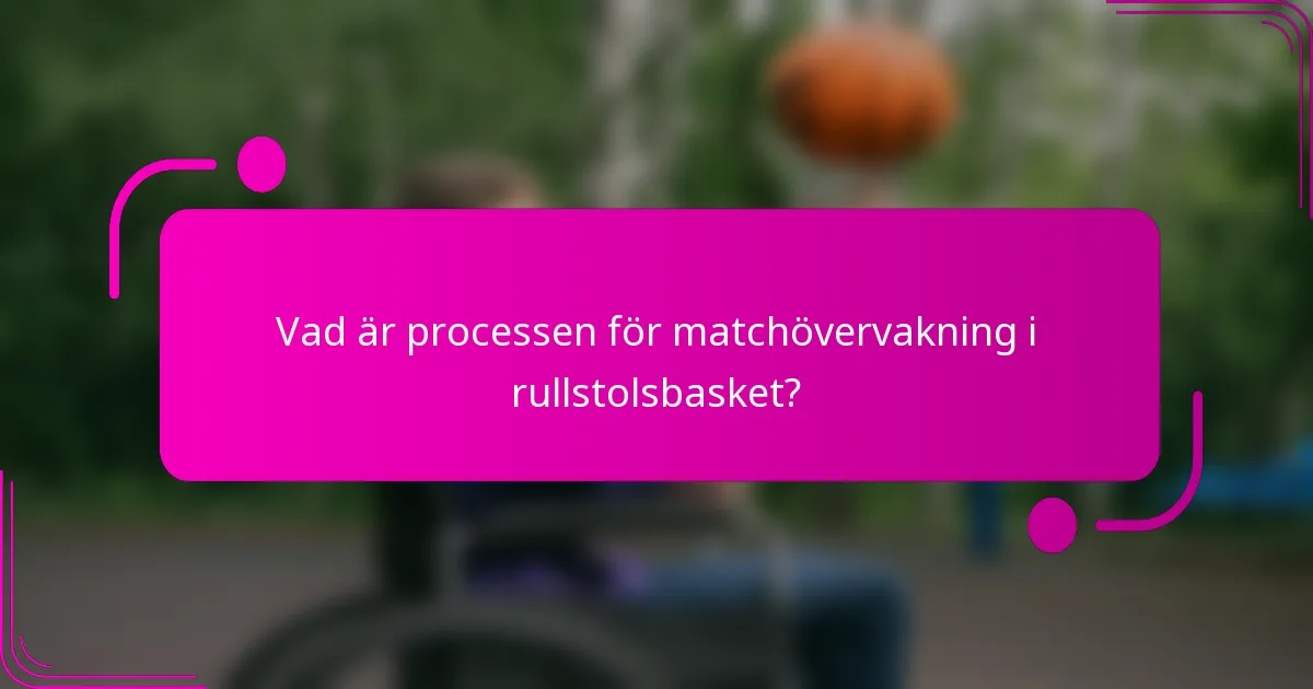 Vad är processen för matchövervakning i rullstolsbasket?