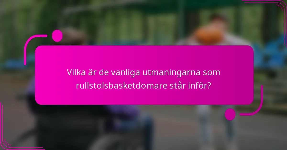 Vilka är de vanliga utmaningarna som rullstolsbasketdomare står inför?